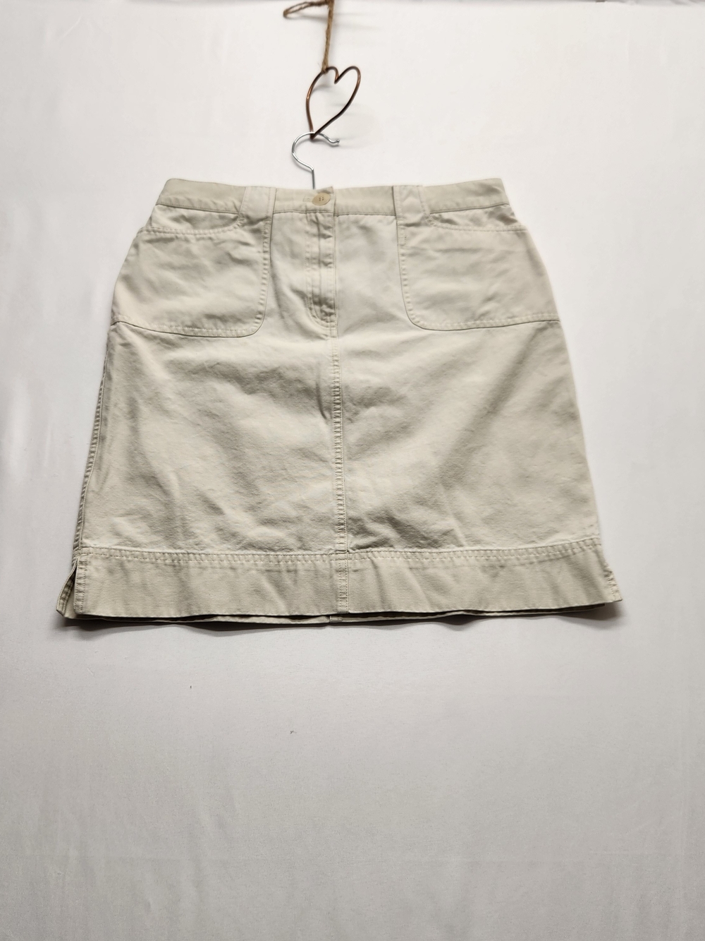 ⭐️Jones New York Sport Vintage Beige 100% Cotton Utility Mini Skirt Size 10